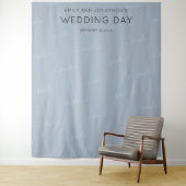 ウェディング フォトブース 背景 タイポグラフィー ダスティーブルー タペストリー (インサイチュ)