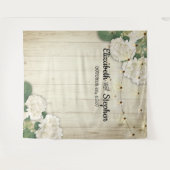 ウェディング フォトブース 背景 ハイドランジア ライト 木 タペストリー (正面(横))