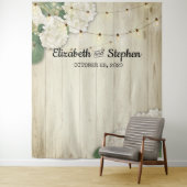 ウェディング フォトブース 背景 ハイドランジア ライト 木 タペストリー (インサイチュ)