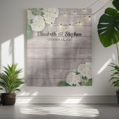 ウェディング フォトブース 背景 ハイドランジア ライト 木 タペストリー