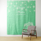 ウェディング フォトブース 背景 メイソンジャー 緑 金 タペストリー (インサイチュ)