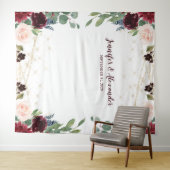 ウェディング フォトブース 背景 ラスティック マルサラ フラワー タペストリー (インサイチュ(横))