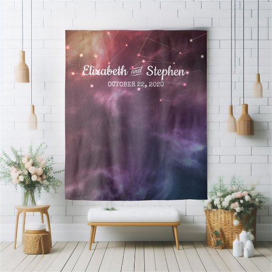 ウェディング フォトブース 背景 壁紙 銀河 星座 タペストリー