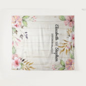 ウェディング フォトブース 背景 花 ラスティック ウッド タペストリー (正面(横))