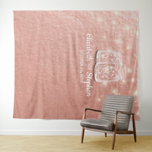 ウェディング フォトブース 背景 飾り マーガジャーズ ローズゴールド タペストリー (インサイチュ(横))