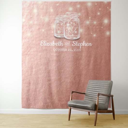ウェディング フォトブース 背景 飾り マーガジャーズ ローズゴールド タペストリー (インサイチュ)