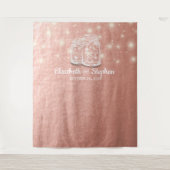 ウェディング フォトブース 背景 飾り マーガジャーズ ローズゴールド タペストリー (正面)