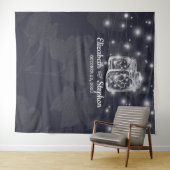 ウェディング フォトブース 背景 飾り メイソンジャー ライト タペストリー (インサイチュ(横))