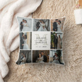 ウェディング フォト コラージュ 花嫁と花婿のイニシャル クッション (ブランケット)