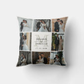 ウェディング フォト コラージュ 花嫁と花婿のイニシャル クッション (裏面)