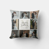 ウェディング フォト コラージュ 花嫁と花婿のイニシャル クッション (正面)