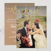 ウェディング フォト ゴールド フォイル ありがとう カード (正面/裏面)