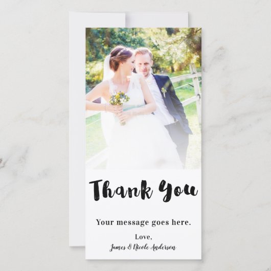 ウェディング フォト ピクチャー サンクス チャンク ブラック サンキューカード (正面)