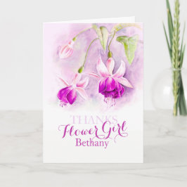 ウェディング フューシャ フラワーガール 感謝カード