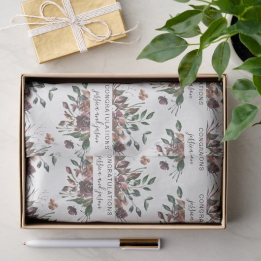 ウェディング フラワーチェックのティッシュペーパー 薄葉紙 (ギフト)