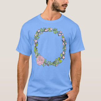 ウェディング フラワーラウンド I ボヘミアンスタイルのブライダルブーケ Tシャツ