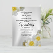ウェディング フラワー ホワイト イエロー シルバー エレガント ラスティック 招待状 (スタンド正面)