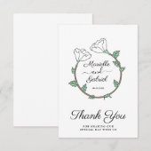 ウェディング フローラル リング フラット サンクス カード (正面/裏面)