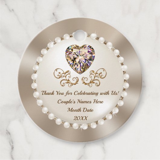 ウェディング＆ブライダルシャワーのお礼タグ写真 フェイバータグ (正面)