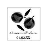 ウェディング ブライダルシャワー オレンジ シトラス 手描き ラバースタンプ (インプリント)