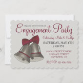 ウェディング ブライダルシャワー 婚約パーティー シルバーベル 招待状 (正面)