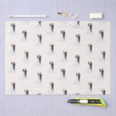 ウェディング ブライダルシャワー 水彩画の新郎新婦 薄葉紙 (クラフト)