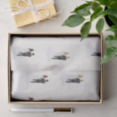 ウェディング ブライダルシャワー 水彩画の新郎新婦 薄葉紙 (ギフト)