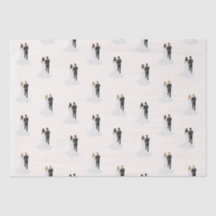 ウェディング ブライダルシャワー 水彩画の新郎新婦