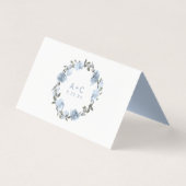 ウェディング ブライダルシャワー 食品ラベル カード ダスティーブルー (裏面)