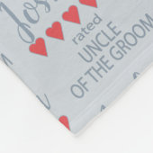 ウェディング＆ブライダルパーティー５ ハート 新婦の叔父 フリースブランケット (角)