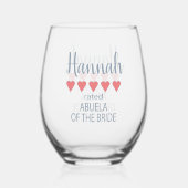 ウェディング&ブライダルパーティー5 ハート 花嫁の祖母 ステムなしワイングラス (裏面)