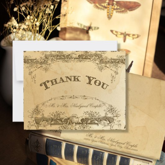 ウェディング ブライダル サンクス ステーショナリー ヴィンテージ ティー 招待状