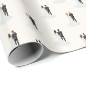 ウェディング ブライダル シャワーのための花婿と花嫁 ラッピングペーパー (ロールコーナー)