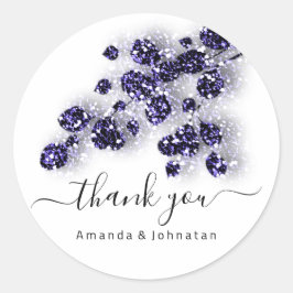 ウェディング ブライダル スイート16 サラサ フラワー ホワイト ブルー ネイビー ラウンドシール