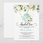 ウェディング ブライダル ティーパーティー 招待状 - 青 (正面/裏面)