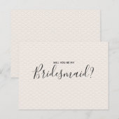 ウェディング ブライドメイド | ホワイト ピンク パターン エレガント インビテーションポストカード (正面/裏面)