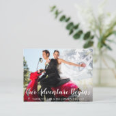 ウェディング ブライド＆グルーム アドベンチャー 感謝 ポストカード (スタンド正面)