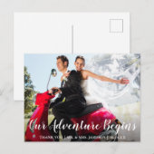 ウェディング ブライド＆グルーム アドベンチャー 感謝 ポストカード (正面/裏面)