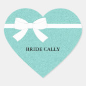 ウェディング ブライド ティアラ パーティー オーダーメイド 青緑色 ハートシール (正面)