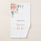 ウェディング ブライド ローズゴールド フラワー ユーカリ バチェロレッテ バスタオルセット (ハンドタオル)