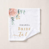 ウェディング ブライド ローズゴールド フラワー ユーカリ バチェロレッテ バスタオルセット (ウォッシュタオル)