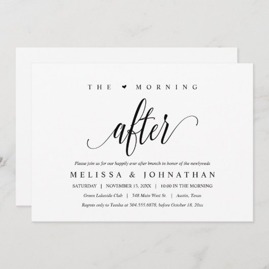 「ウェディング ブランシュ - ハッピーエバーアフター」 招待状 (正面/裏面)