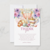 ウェディング ブランシュ パステル ピンク グリッター ゴールド サンキューカード (正面)