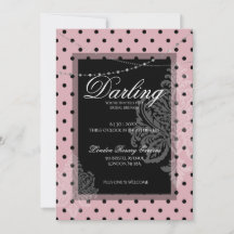 ウェディング ブランシュ ピンク ブラック ポルカドット セーブ・ザ・デート