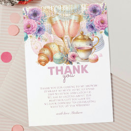 ウェディング ブランジ パステル ピンク グリッター ゴールド サンキューカード