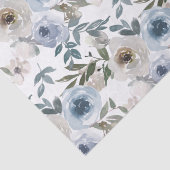 ウェディング ブルーとホワイトの水彩ローズ 薄葉紙 (詳細)