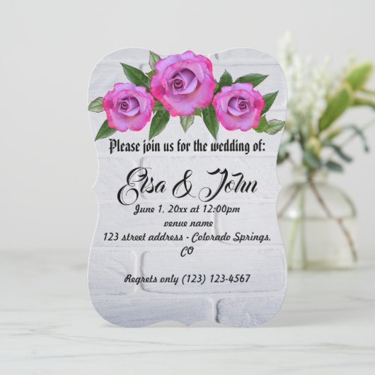 ウェディング ブルーム ローズ ロマンティック デスティニー デスティニー 招待状 (スタンド正面)