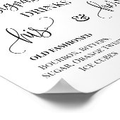 ウェディング ブルー フラワーの看板 お二人だけのシグネチャードリンク ポスター (角)