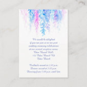 ウェディング ブルー フラワー カスケード 情報封入カード エンクロージャーカード (裏面)