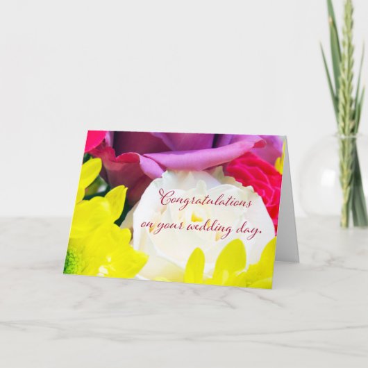 「ウェディング ブーケ 1.」 グリーティング カード (正面)